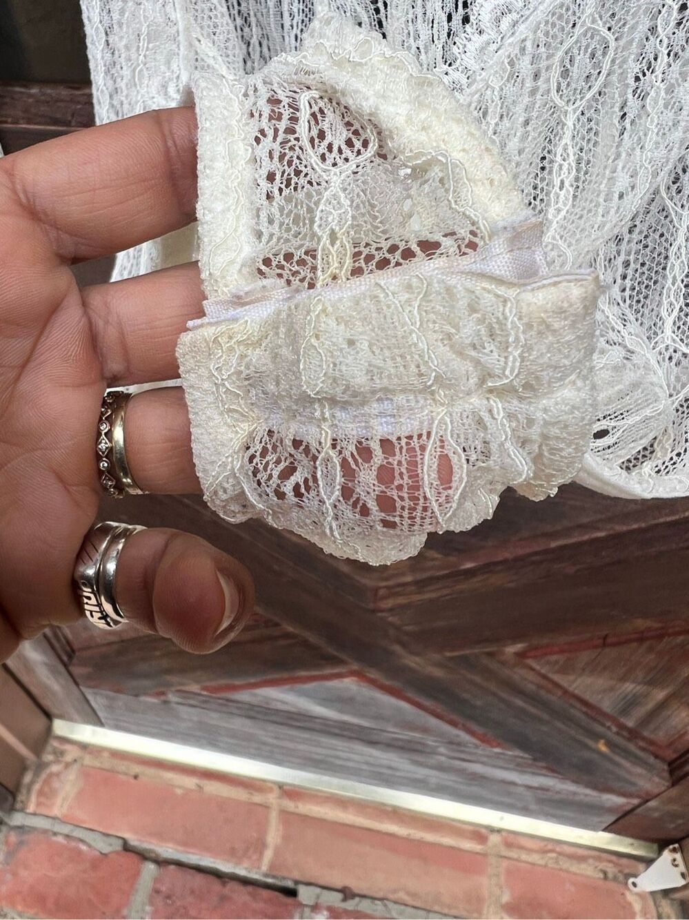 Hello Molly Duckworth White Sheer Lace Bodysuit S $69 - Picture 4 of 8